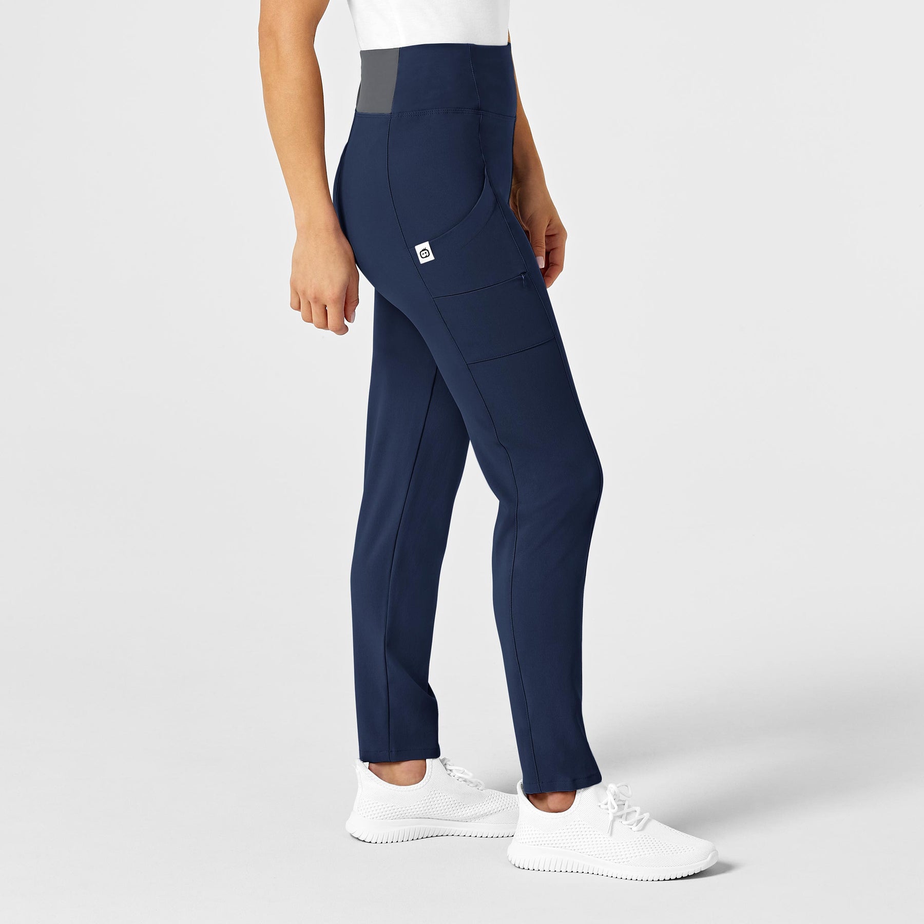RENEW Women's High Waist Power Scrub Pant Navy side view