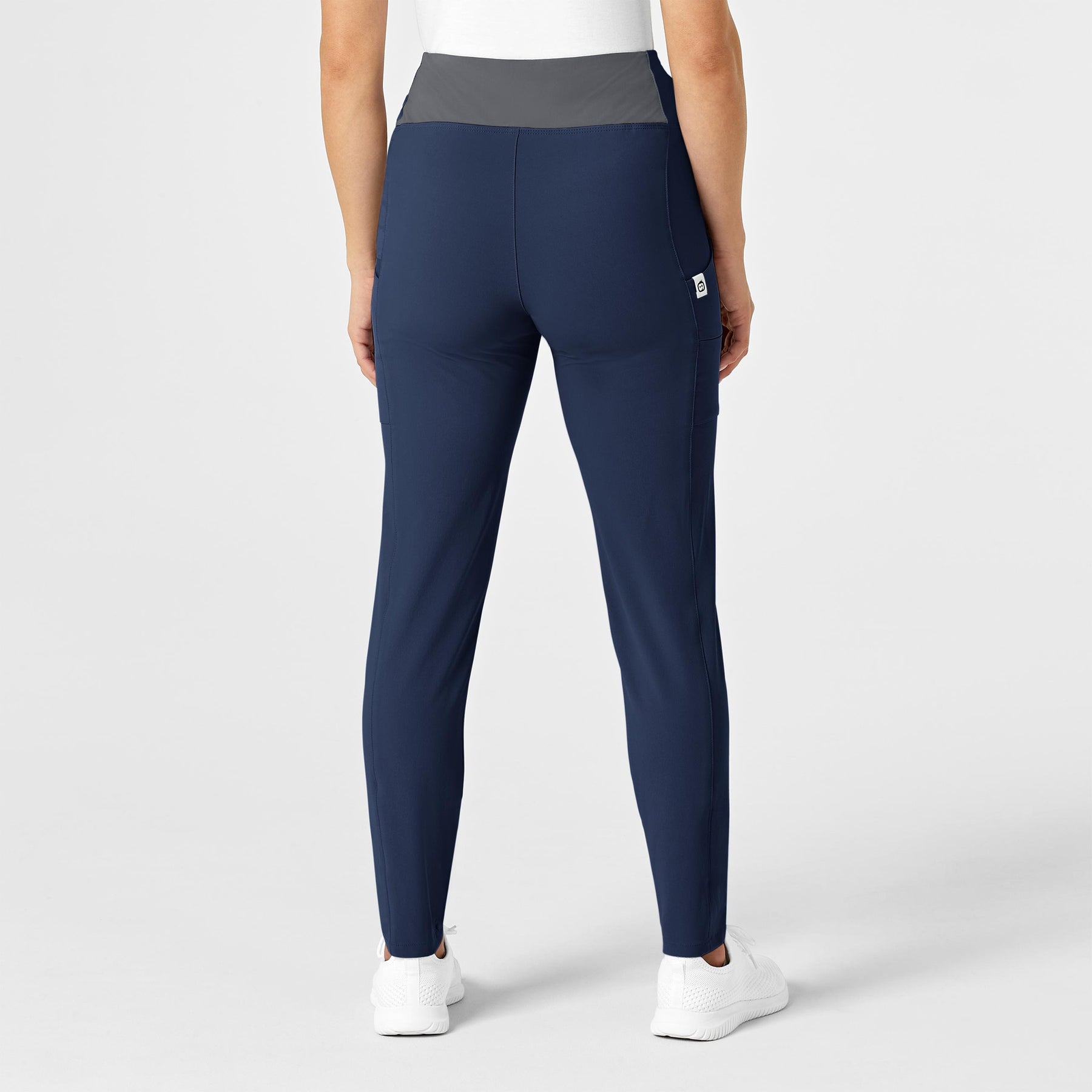 RENEW Women's High Waist Power Scrub Pant Navy back view