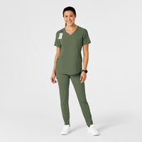 RENEW Women's High Waist Power Scrub Pant Olive full scrub set