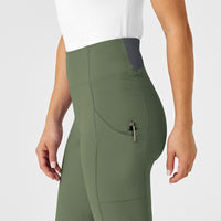 RENEW Women's High Waist Power Scrub Pant Olive side detail 1