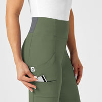 RENEW Women's High Waist Power Scrub Pant Olive side detail 2