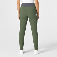 RENEW Women's High Waist Power Scrub Pant Olive back view