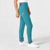 RENEW Women's High Waist Power Scrub Pant Teal Blue side view