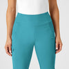 RENEW Women's High Waist Power Scrub Pant Teal Blue front detail