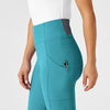 RENEW Women's High Waist Power Scrub Pant Teal Blue side detail 1