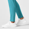 RENEW Women's High Waist Power Scrub Pant Teal Blue hemline detail