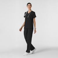 W123 Women's Cargo Utility Scrub Pant Black full scrub set