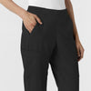 W123 Women's Cargo Utility Scrub Pant Black side detail 2
