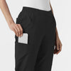 W123 Women's Cargo Utility Scrub Pant Black hemline detail