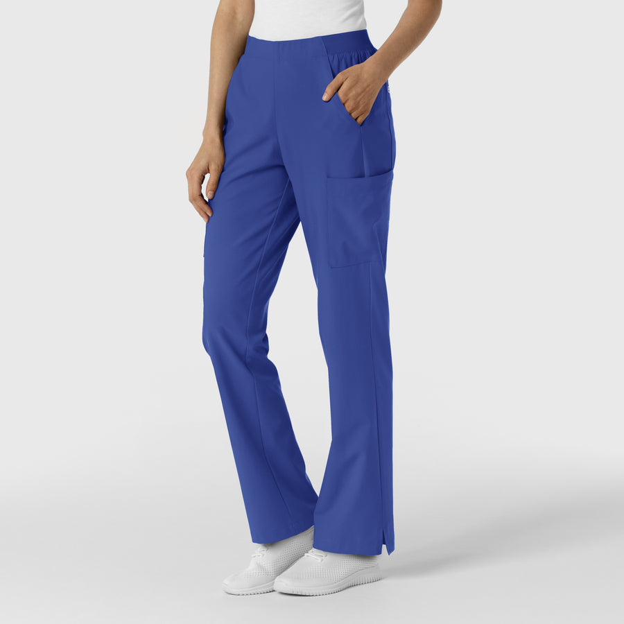W123 Women's Cargo Utility Scrub Pant Galaxy Blue side view