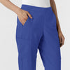 W123 Women's Cargo Utility Scrub Pant Galaxy Blue side detail 2
