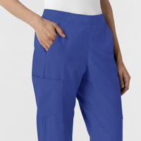 W123 Women's Cargo Utility Scrub Pant Galaxy Blue side detail 2