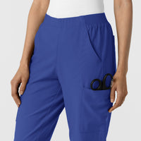 W123 Women's Cargo Utility Scrub Pant Galaxy Blue back detail