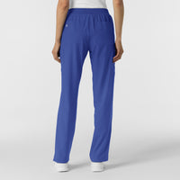 W123 Women's Cargo Utility Scrub Pant Galaxy Blue back view