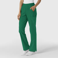 W123 Women's Cargo Utility Scrub Pant Hunter side view