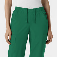 W123 Women's Cargo Utility Scrub Pant Hunter front detail
