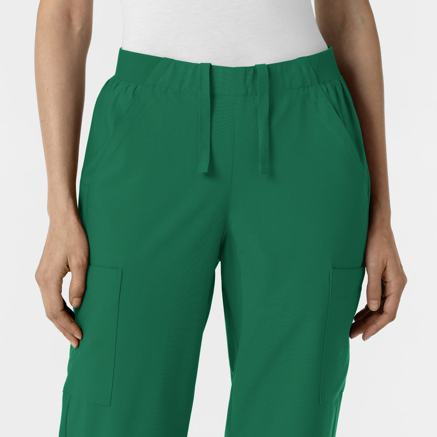 W123 Women's Cargo Utility Scrub Pant Hunter front detail