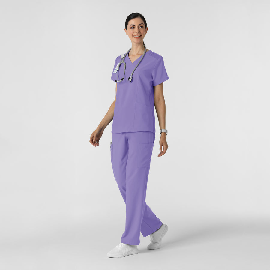 W123 Women's Cargo Utility Scrub Pant Iris Purple scrub set