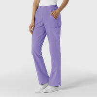 W123 Women's Cargo Utility Scrub Pant Iris Purple side view