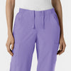 W123 Women's Cargo Utility Scrub Pant Iris Purple front detail