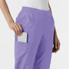 W123 Women's Cargo Utility Scrub Pant Iris Purple hemline detail