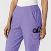 W123 Women's Cargo Utility Scrub Pant Iris Purple back detail