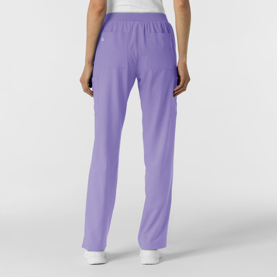 W123 Women's Cargo Utility Scrub Pant Iris Purple back view