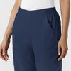 W123 Women's Cargo Utility Scrub Pant Navy side detail 1