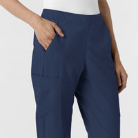 W123 Women's Cargo Utility Scrub Pant Navy side detail 2