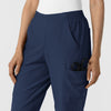 W123 Women's Cargo Utility Scrub Pant Navy back detail