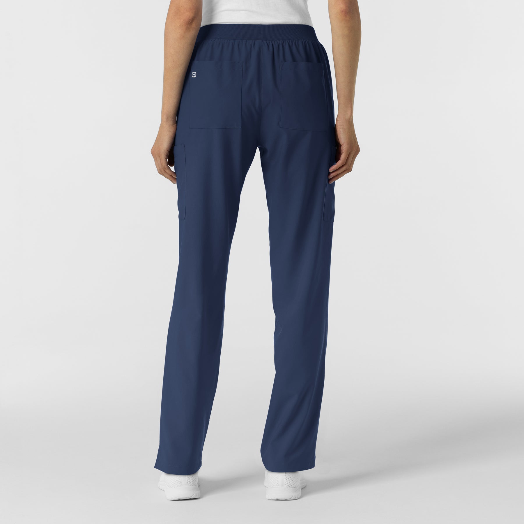 W123 Women's Cargo Utility Scrub Pant Navy back view
