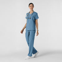W123 Women's Cargo Utility Scrub Pant Pacific Blue full scrub set