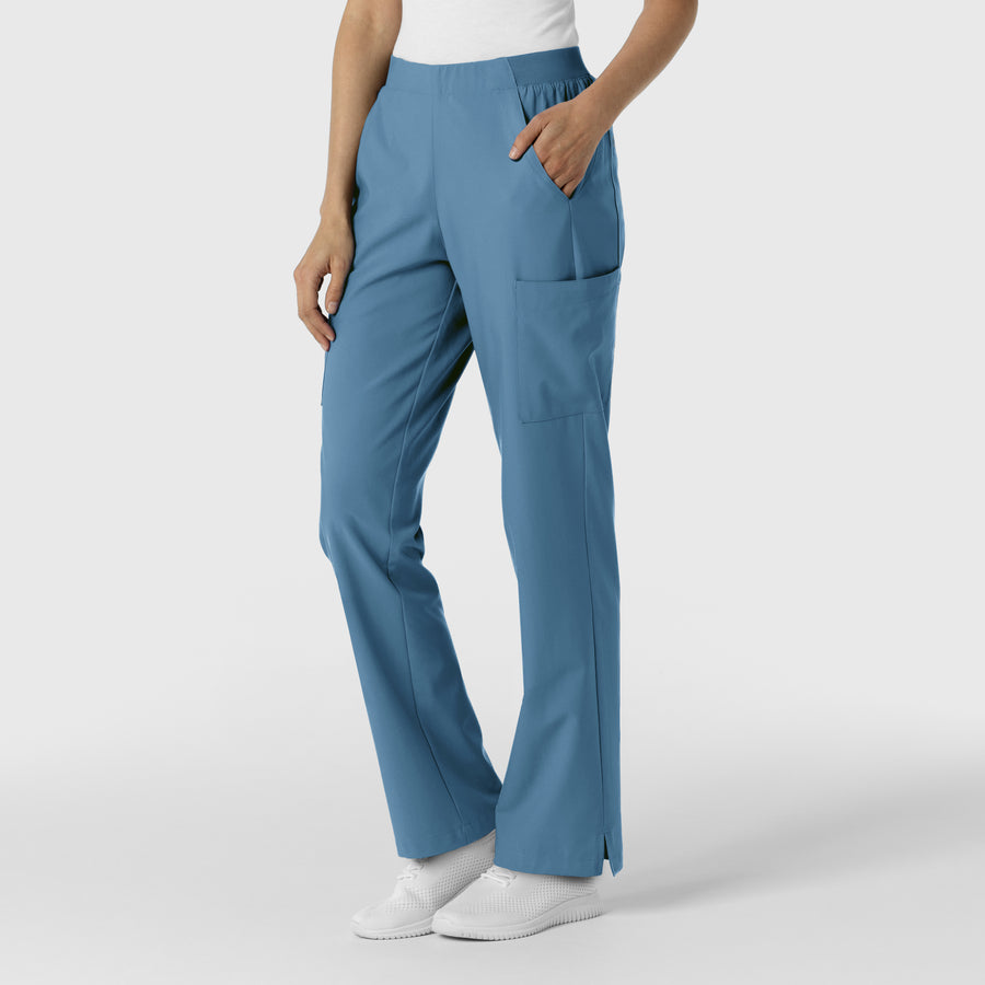 W123 Women's Cargo Utility Scrub Pant Pacific Blue side view