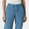 W123 Women's Cargo Utility Scrub Pant Pacific Blue front detail