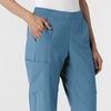 W123 Women's Cargo Utility Scrub Pant Pacific Blue side detail 2