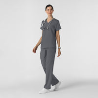 W123 Women's Cargo Utility Scrub Pant Pewter full scrub set