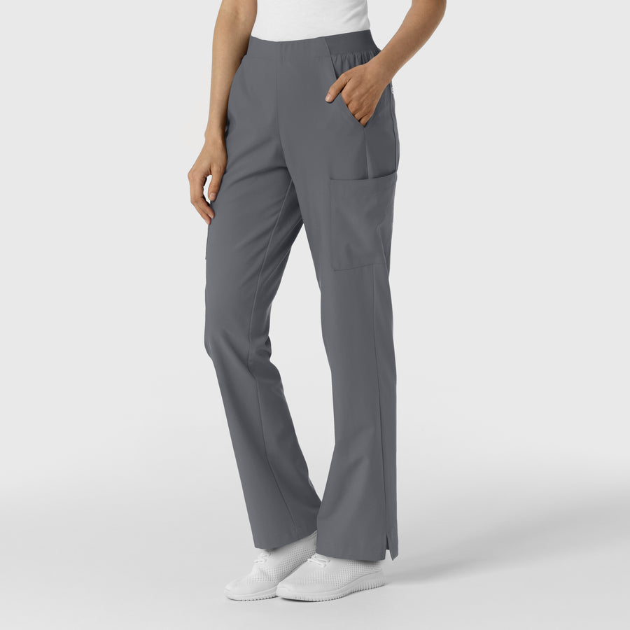 W123 Women's Cargo Utility Scrub Pant Pewter side view