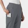 W123 Women's Cargo Utility Scrub Pant Pewter hemline detail