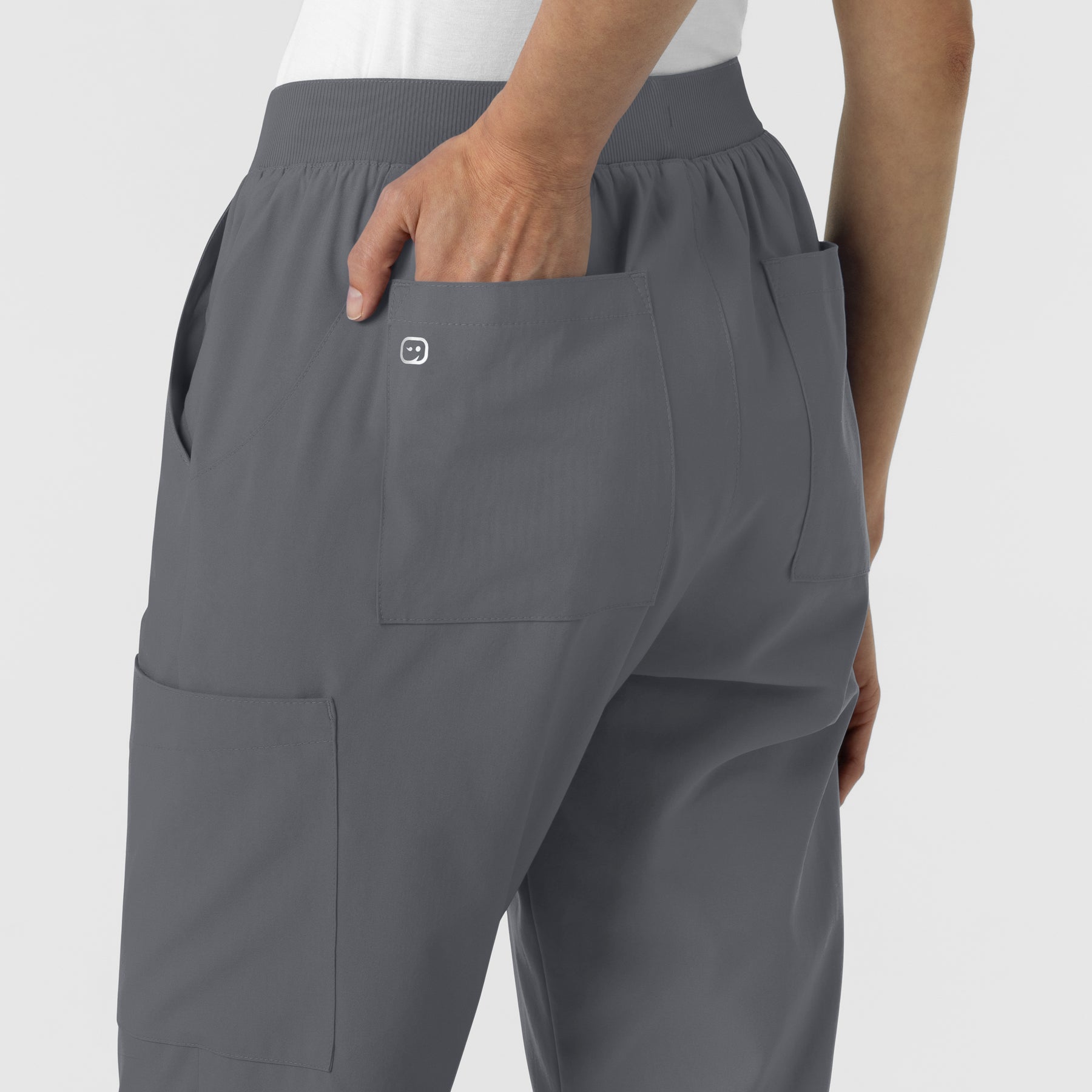 W123 Women's Cargo Utility Scrub Pant - Pewter