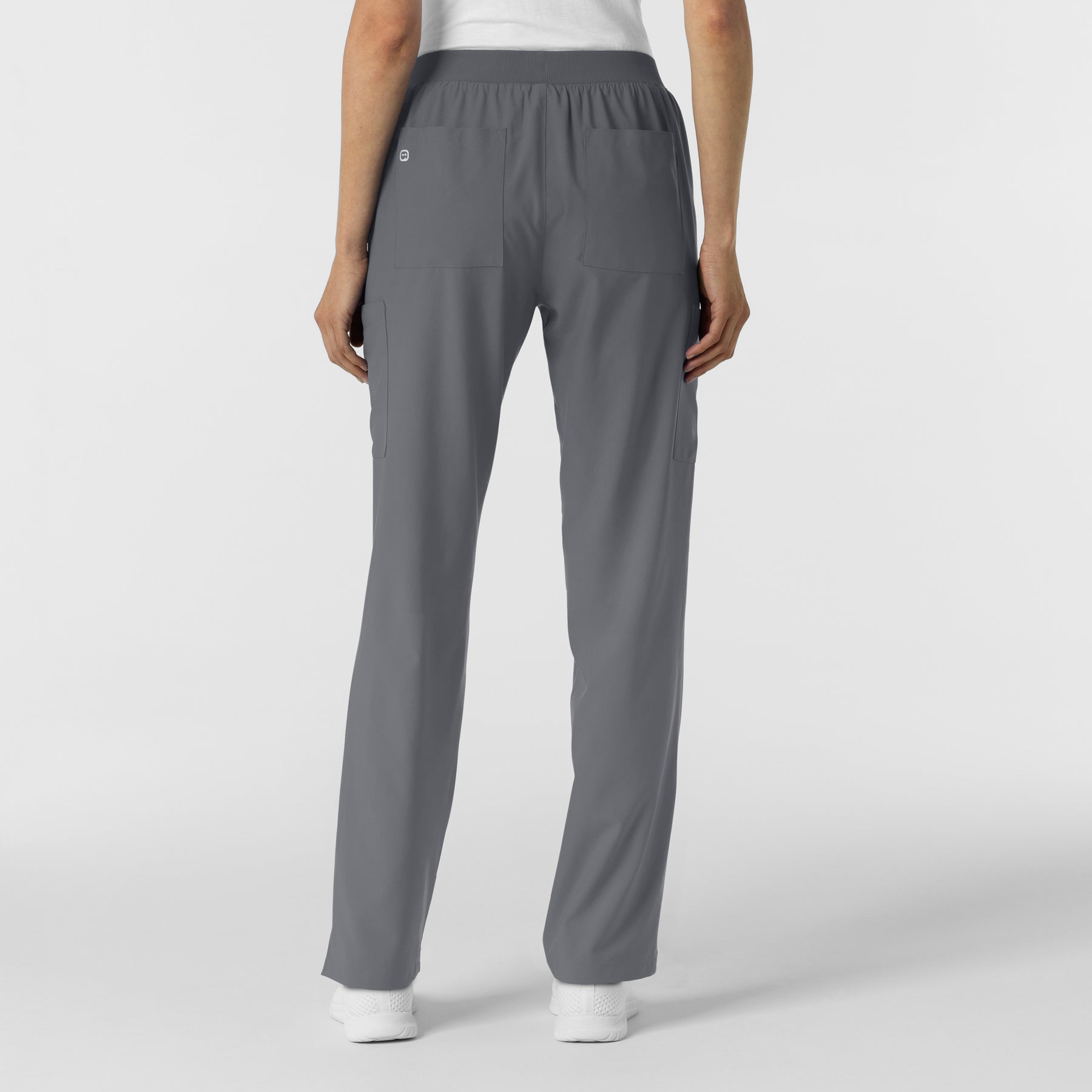 W123 Women's Cargo Utility Scrub Pant Pewter back view