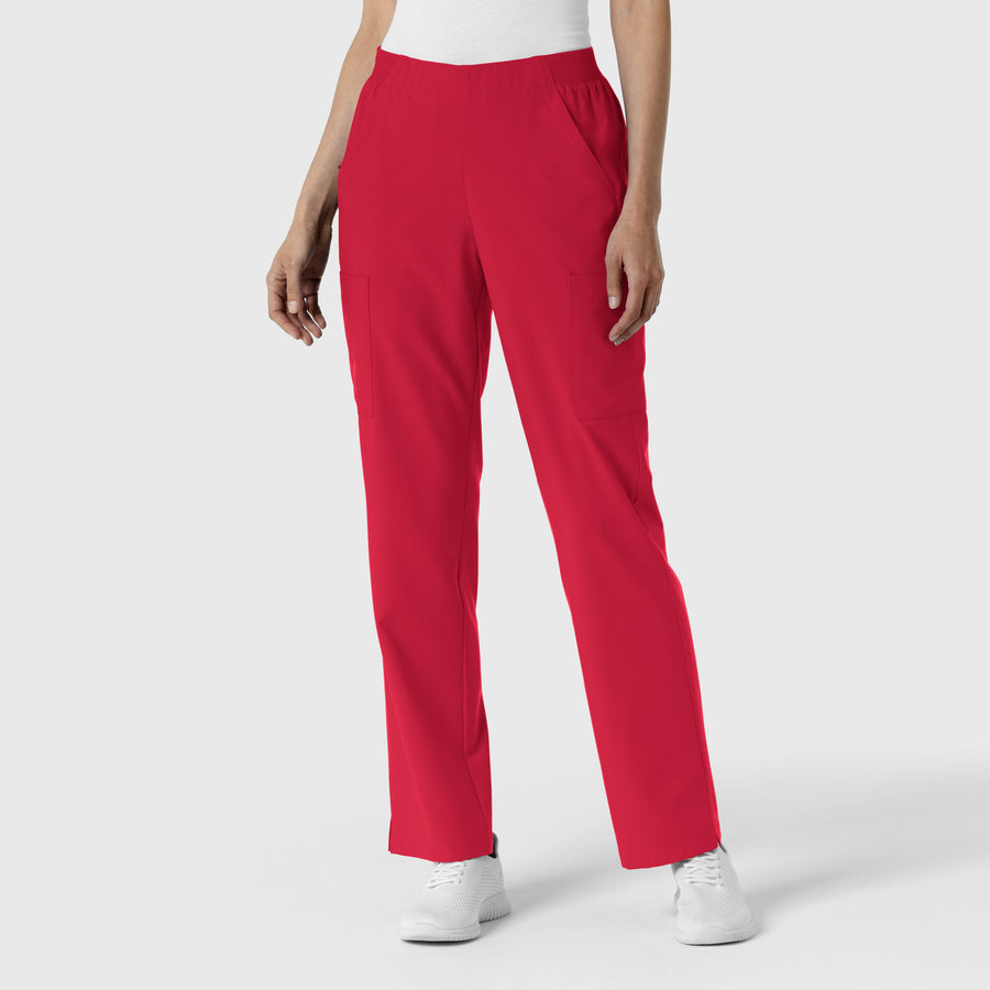 W123 Women's Cargo Utility Scrub Pant Red