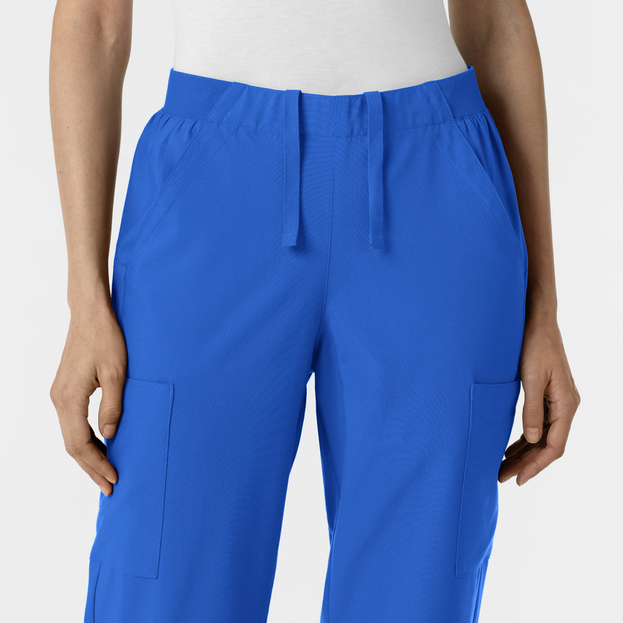 W123 Women's Cargo Utility Scrub Pant Royal front detail