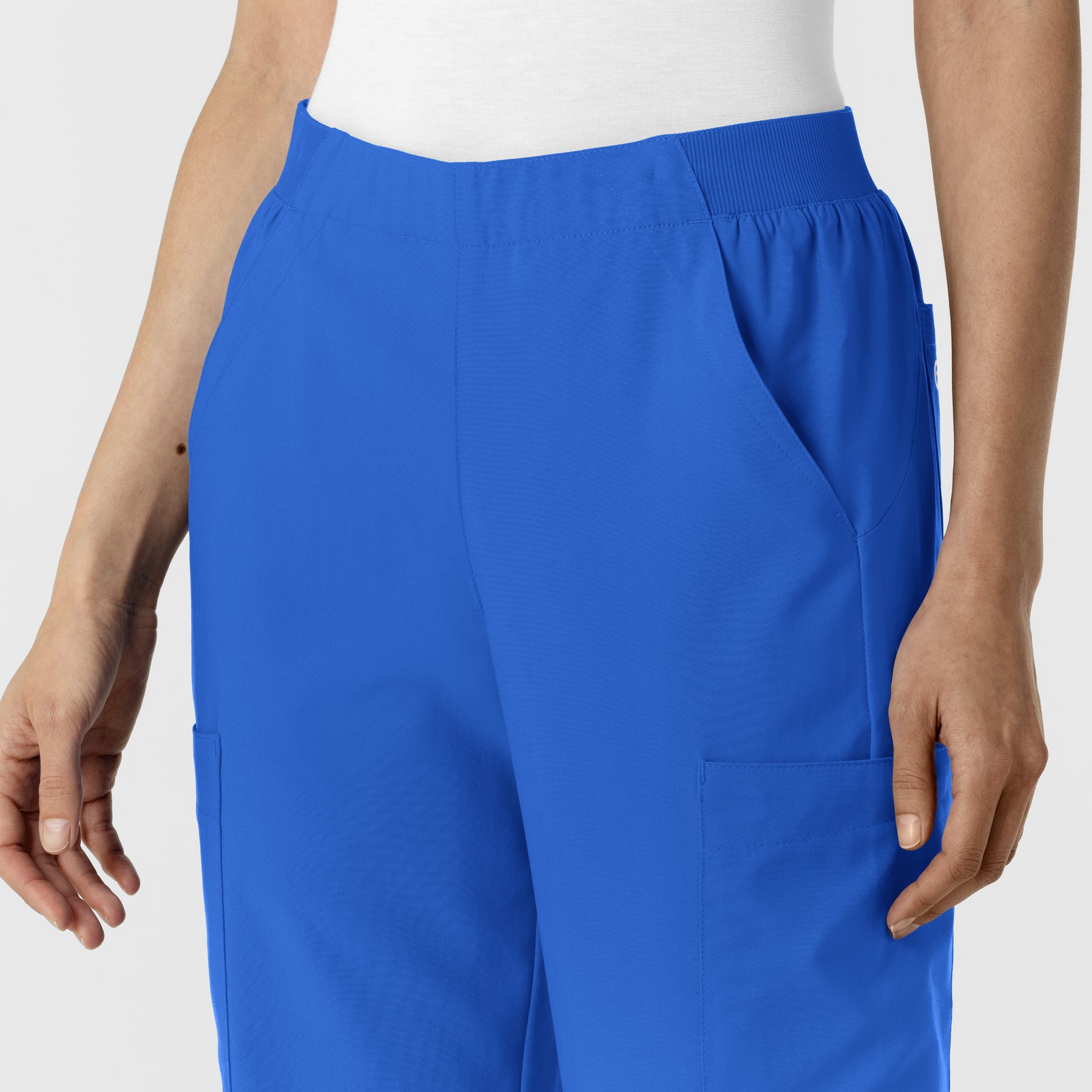 W123 Women's Cargo Utility Scrub Pant Royal side detail 1