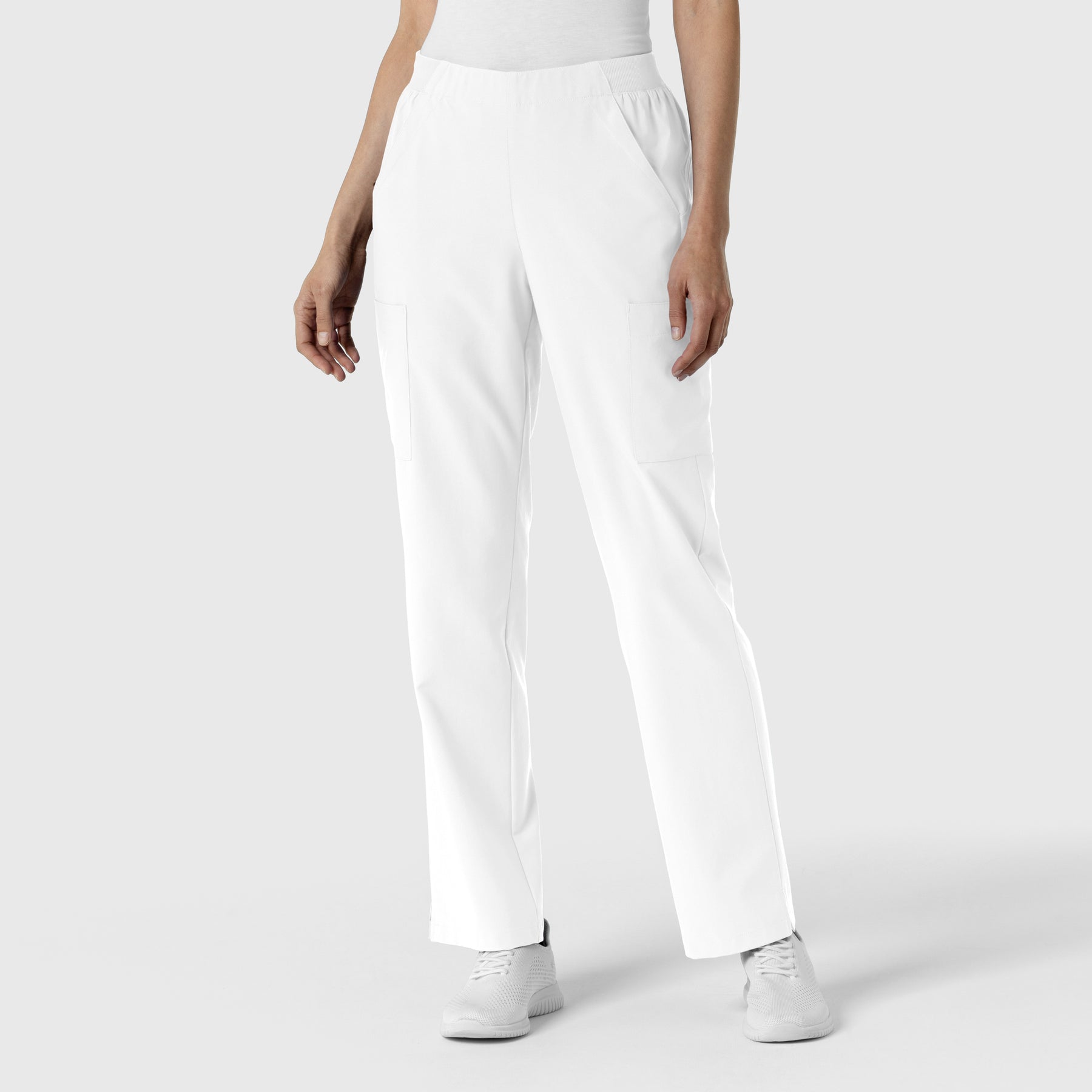 W123 Women's Cargo Utility Scrub Pant White