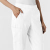 W123 Women's Cargo Utility Scrub Pant White side detail 2