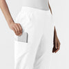 W123 Women's Cargo Utility Scrub Pant White hemline detail