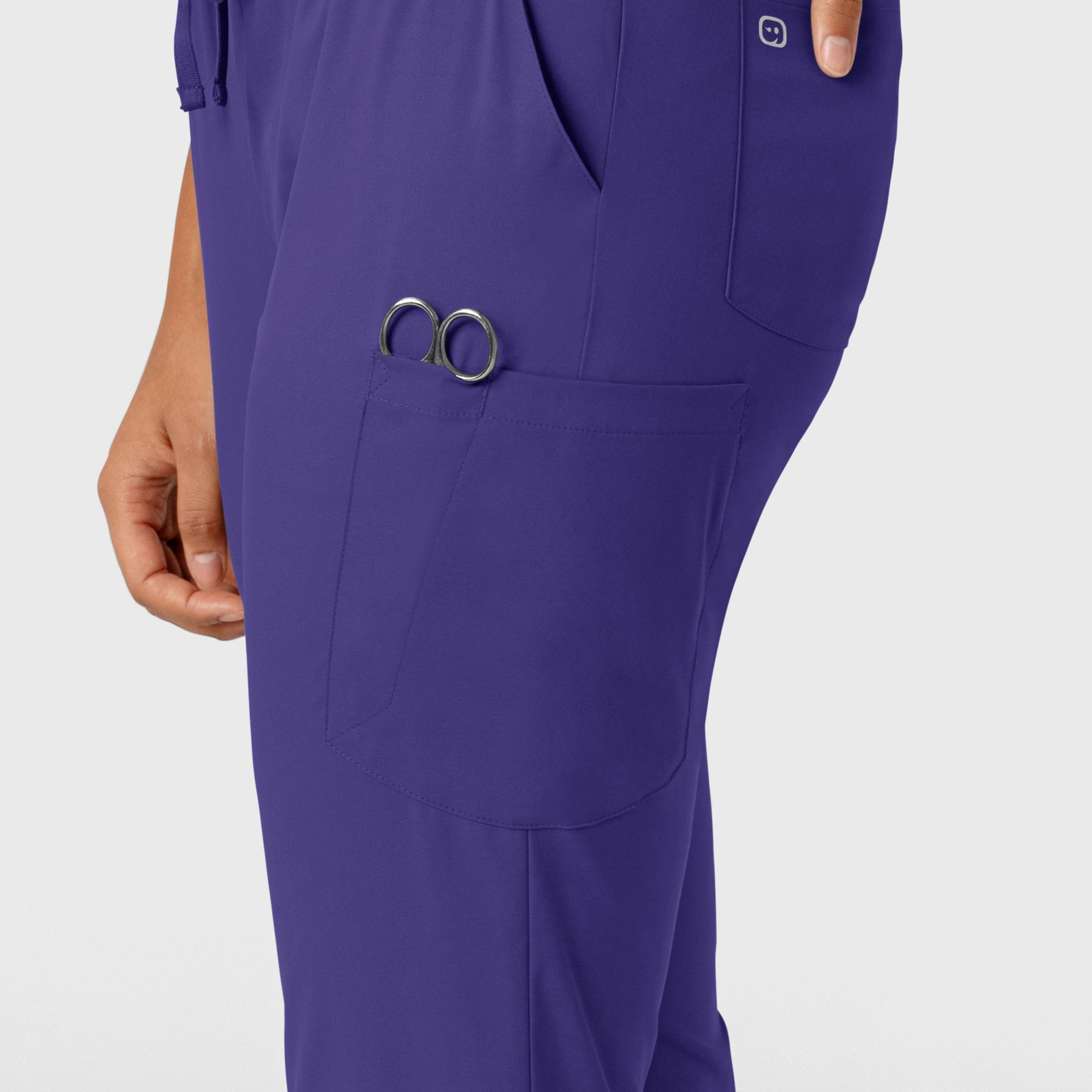 Boundless Women's Jogger Scrub Pant Grape side detail 1