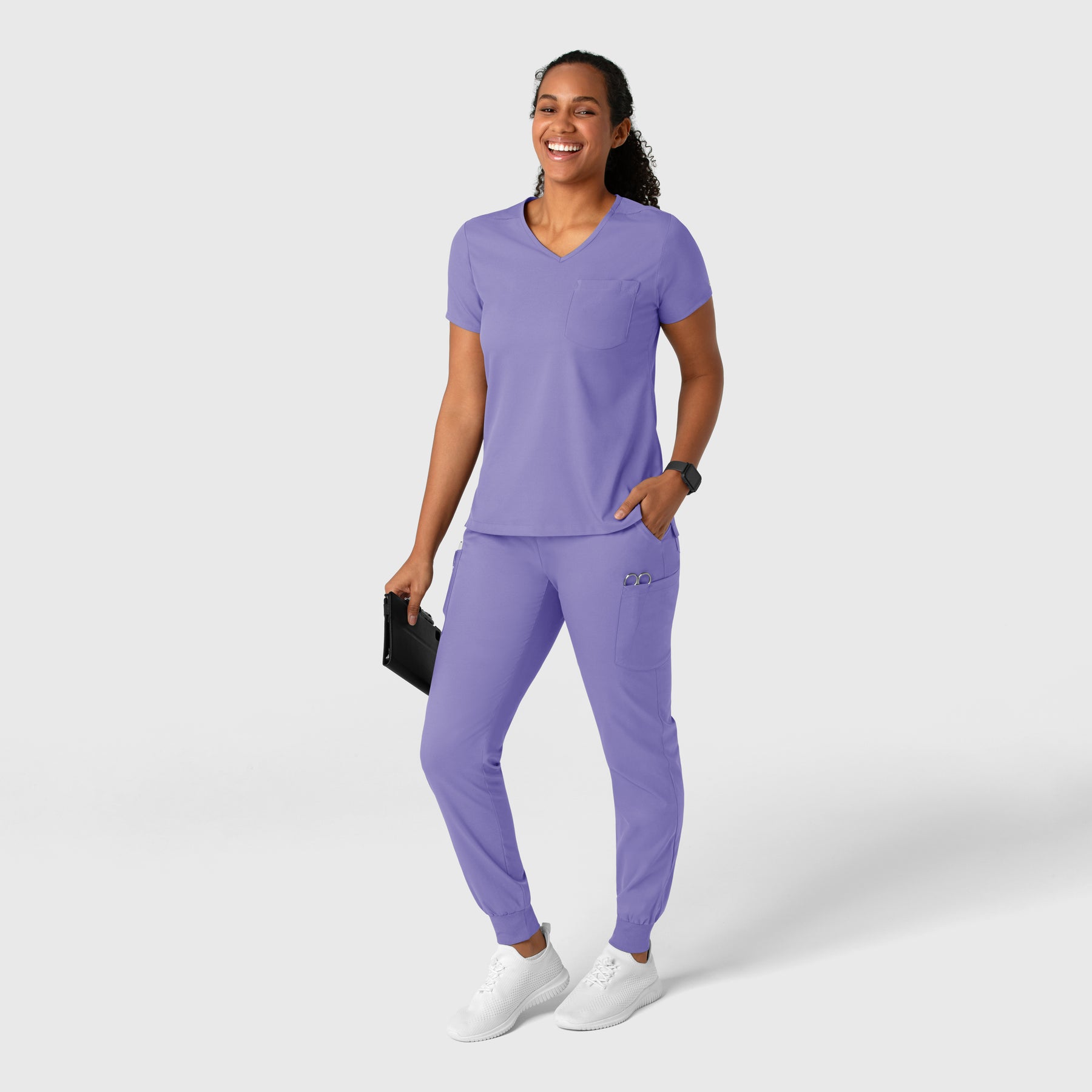 Boundless Women's Jogger Scrub Pant Iris Purple scrub set