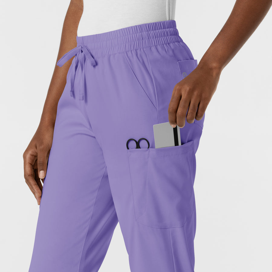 Boundless Women's Jogger Scrub Pant Iris Purple hemline detail
