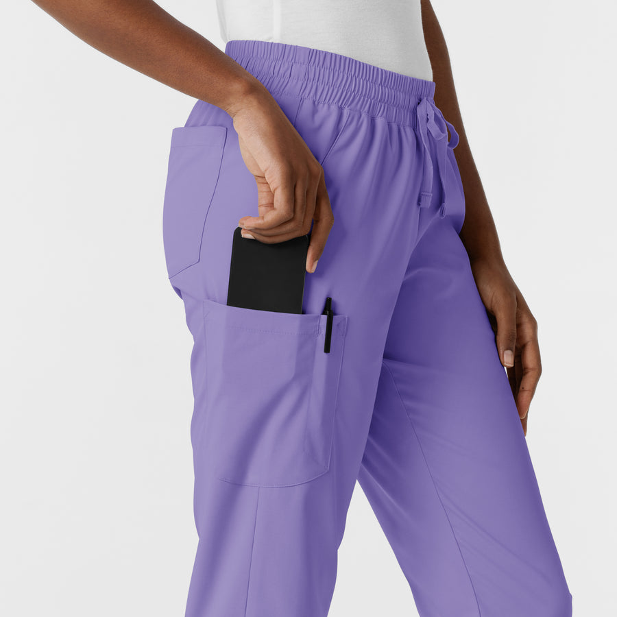 Boundless Women's Jogger Scrub Pant Iris Purple back detail